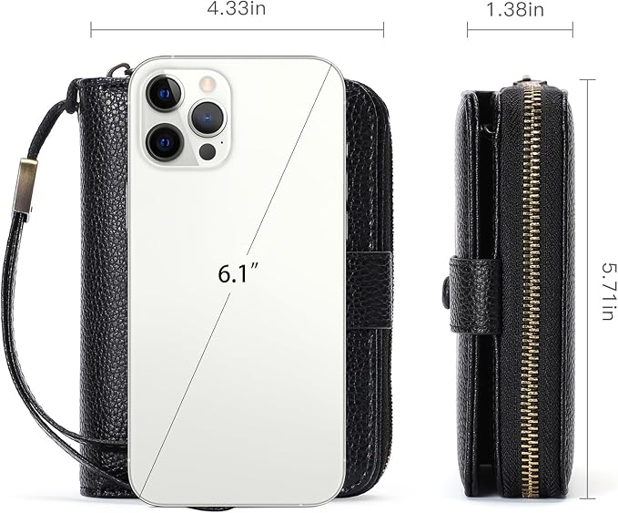 GAEKEAO Leather Credit Card Holder Wallet for Women RFID Blocking Large Capacity Bifold Zipper Card Case Organizer with Wristlet 32 Slots - Image 3