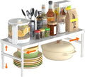 Kitchen cabinet organizer shelf,Spice Racks,Counter Shelf for Cabinets | Expandable adjustable stackable Heavy Duty Metal Pantry Storage Shelves Racks for kitchen,Small Cupboard Organizers by WELCOMETOHININGER