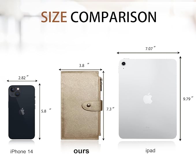 Travelambo RFID Wallet Women Large Size Bifold Multi Card Wallet Case with Zipper Pocke Credit Card Holder for Women - Image 2