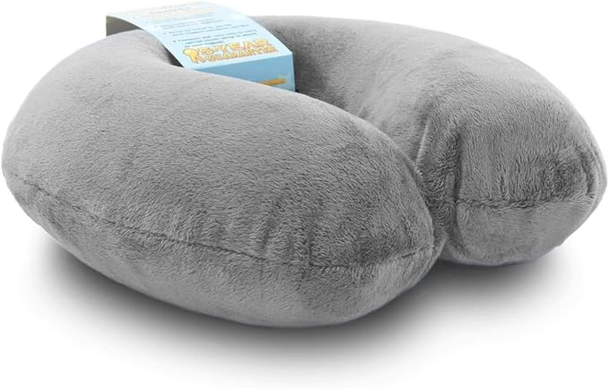 Travel Neck Pillow Washable Cover Comfortable Memory Foam Airplane Travel Accessories Essentials Plane Neck Support Pillow for Neck Pain Relief and Sleeping Grey by CraftyWorld