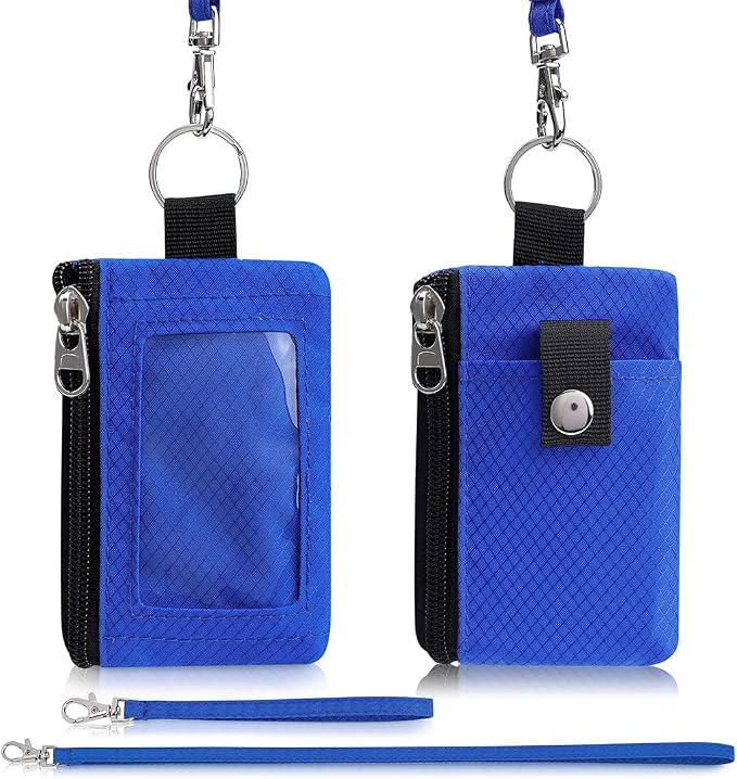 Artpaxy Minimalist Wallet For Mens Womens, Keychain RFID Blocking Zipper Small Wallet with ID Window 2 Lanyards,Water Resistant Travel Cash Card Coin Case Boys Girls - Image 7