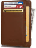 KALMORE Genuine Leather Front Pocket Slim Wallet Credit Card Holder with ID Window by KALMORE