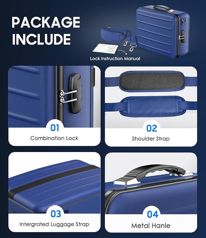 Fireproof Document Box with Lock, Hard-Shell Fireproof Safe Box | Fire proof Lock Box for Home Documents, Portable Travel Fire Proof File Box for Passport Laptop Certificates, Navy Blue - Image 6