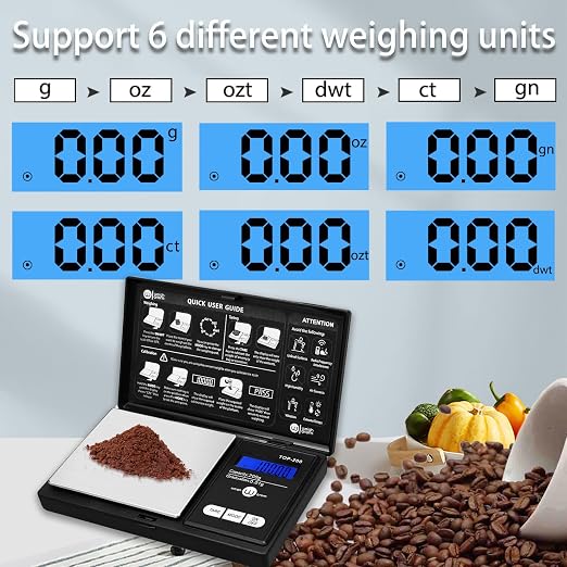Digital Pocket Gram Scale 200g x 0.01g High Precision with 100g Calibration | Mini Scale Weighs Kitchen Small Food, Jewelry, Ounces, Grains, LCD Display, Tare Function With 100g Calibration Weight - Image 4