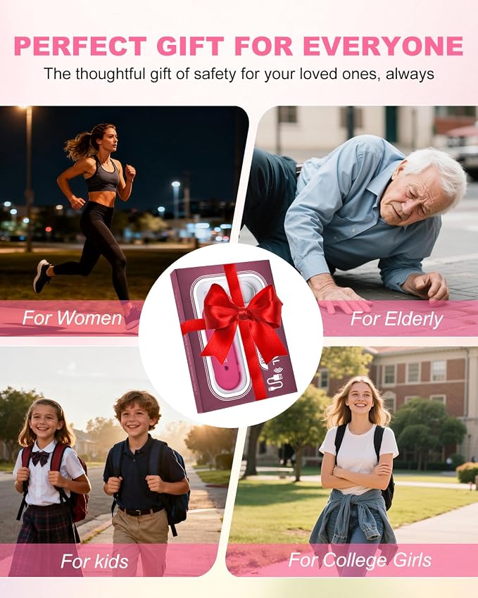 Personal Safety Alarm for Women - Waterproof Rechargeable Security Alarm - 140dB Extra Loud Siren with SOS Strobe Light - Self Defense Keychain for Women Girls Teens Seniors(Cherry) - Image 7
