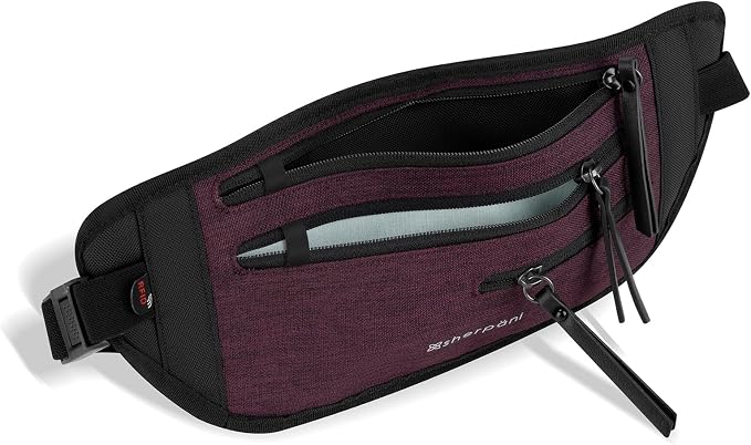 Sherpani Jett, Travel Money Belt, Secure Waist Bag, Slim Passport Holders, Blocking Hidden Wallet Belt Bag, Fanny Pack for Women, Travel Gift, RFID Protection (Merlot Lite) - Image 4