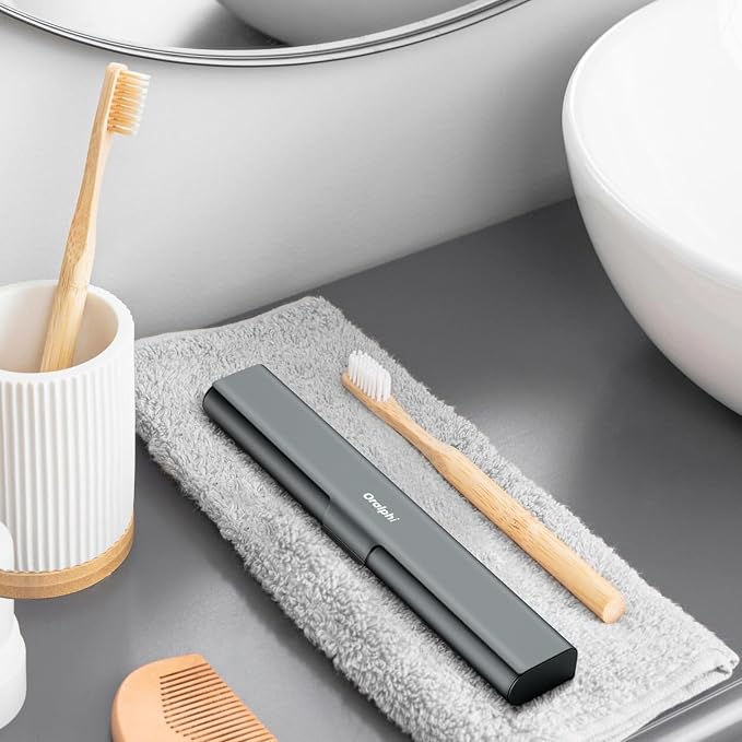 Aluminum Toothbrush Travel Case, Portable Travel Toothbrush Holder, Durable Manual Toothbrush Box Container for Traveling, Bathroom, Camping, Business Trip-Gray Blue - Image 7