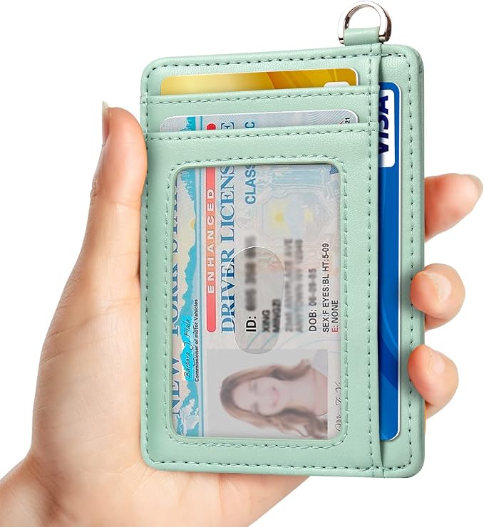 Slim Minimalist Front Pocket Wallet, RFID Blocking Credit Card Holder Wallet with Detachable D-Shackle for Men Women - Image 2