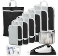 Percover Compression Packing Cubes for Travel, 10-Piece Structured Compression Organizer Set with Toiletry Bag, Laundry Bag & Shoe Bag for Carry-On & Checked Luggage, Black by Unknown