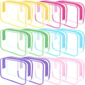 Clear Toiletry Bag, 12 Pack TSA Approved Toiletry Bag Carry on Travel Accessories Bag, Quart Size Bag for 3-1-1 Liquids Airport Airline Compliant Clear Makeup Bag with Metal Zipper (Bright Bags) by REHALY