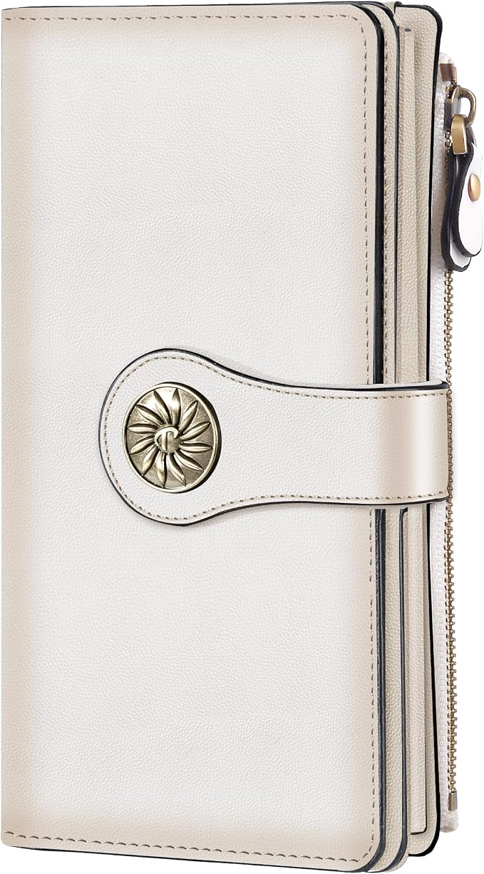 Travelambo Women's Wallet RFID Blocking Trifold Clutch Large Capacity Credit Card Holder Travel Purse by Travelambo