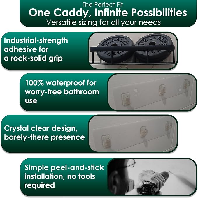 Shower Caddy Adhesive Strips - 2 Pack Replacement for Shower Shelf - Image 3