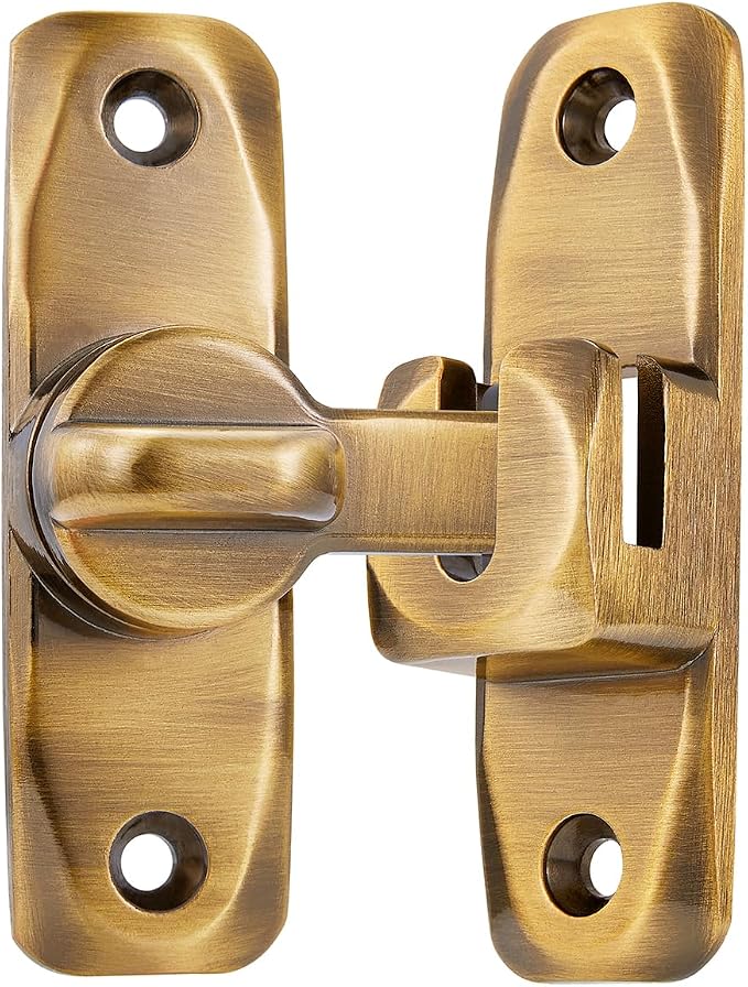 2 Packs Brass Barn Door Latches,90/180 Degree Gate Lock_B | Zinc Alloy Right Angle Door Lock Latch,Flip Gate Latches,Sliding Door Latch Lock,for Cabinets,Fence Gates,Pet Cage - Image 7