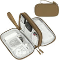 FYY Electronic Organizer, Travel Tech Pouch Bag, Cable Organizer Brown | Wrist Strap, Waterproof, Double Layers Portable Electronics Travel Carrying Case for Cord, Charger, Daily Business Trips Use by FYY
