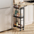 MAHANCRIS Slim Rolling Cart, Mobile Kitchen Cart on Wheels, Narrow Storage Cart for Small Space, Small Bar Cart, for Bathroom, Laundry, Living Room, Black RCHB1501 by MAHANCRIS