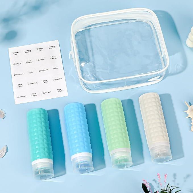 Travel Bottles for Toiletries, TSA Approved Travel Size Containers, Leak Proof Silicone Shampoo Bottles, Small Toiletry Containers with Clear Bag for Shampoo Conditioner Lotion - Image 2
