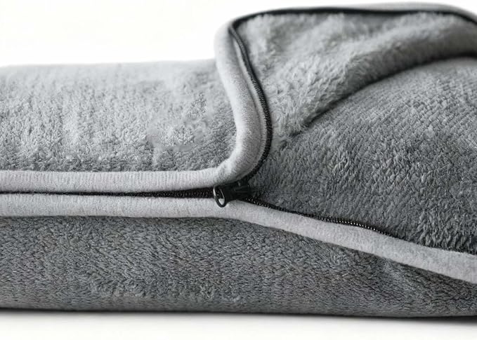 Travel Blanket Pillow, Soft Airplane Blanket 2-in-1, Travel Blanket Airplane Compact with Bag, Travel Essentials Accessories for Plane and Car,60x40 Grey - Image 5
