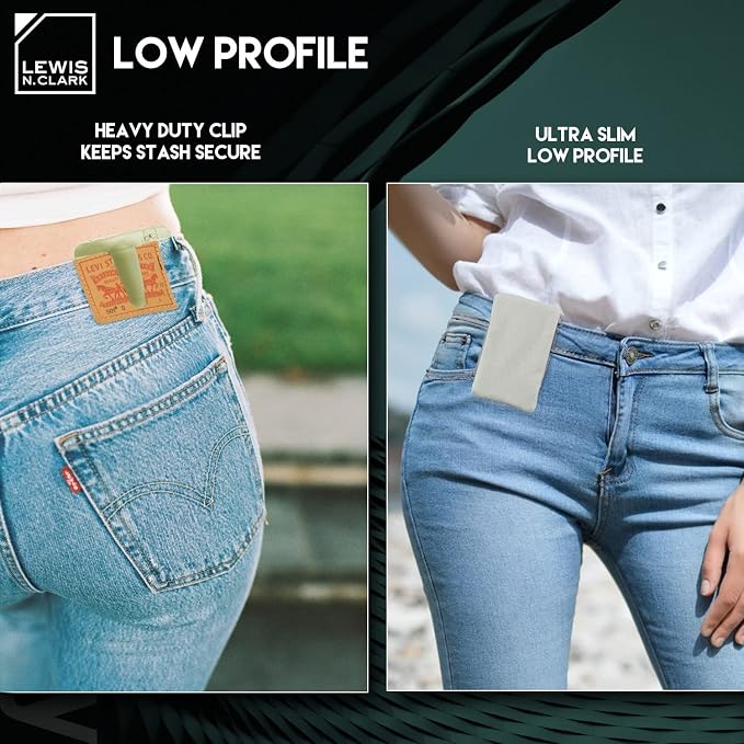 Lewis N. Clark RFID Shield Hidden Clip Stash Money Belt Travel Pouch + Credit Card/Id Holder for Women & Men, Clay - Image 5