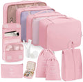 Packing Cubes 11 Set, Suitcase Organizers, Luggage Organizer Bags, Packing Cubes for Travel, with Toiletry Bag, Travel Essentials,Pink by Unknown