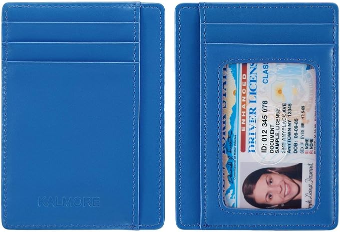 KALMORE Genuine Leather Front Pocket Slim Wallet Credit Card Holder with ID Window - Image 5