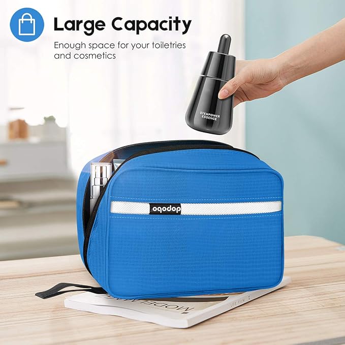 Travel Toiletry Bag for Women, Dopp Kit for Men, Waterproof Makeup Bag Shaving Bag with Hanging Hook, Portable Toiletry Organizer for Traveling and Camping - Image 2