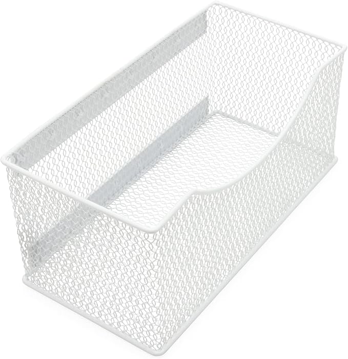 Ybmhome Wire Mesh Magnetic Storage Basket, Trash Caddy, Container, Desk Tray, Office Supply Organizer Silver for Refrigerator/Microwave Oven or Magnetic Surface in Kitchen or Office (2, Large (White)) - Image 5