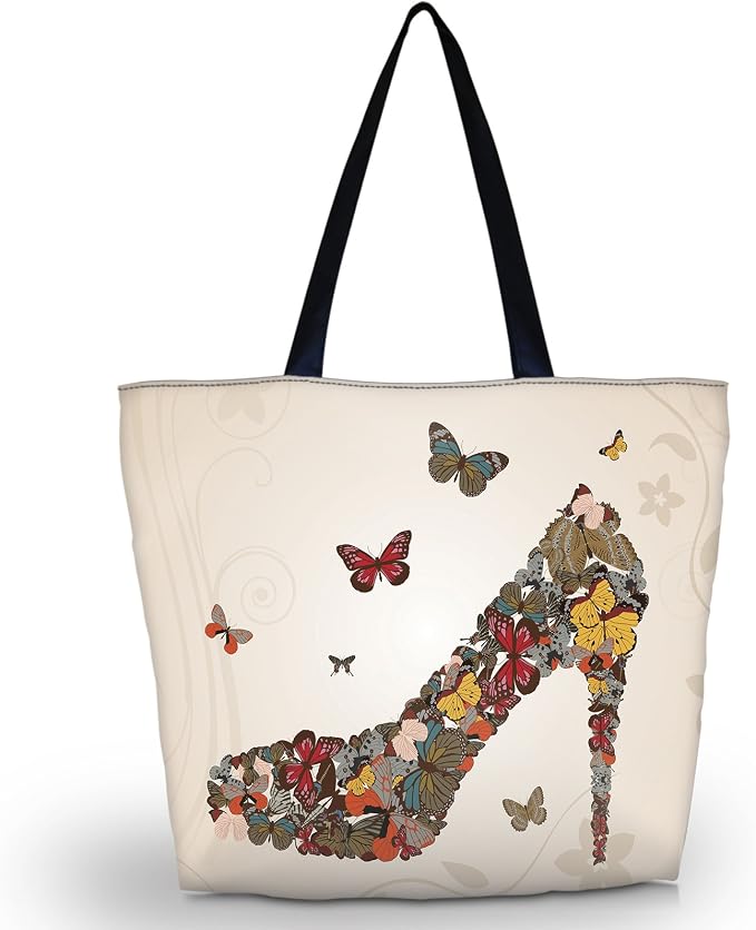 Beach Tote Bags Travel Totes Bag Shopping Zippered Tote for Women Foldable Waterproof Overnight Handbag by newplenty