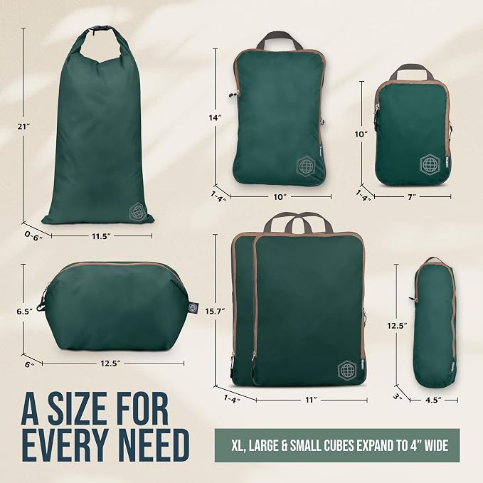 TRIPPED Travel Gear Large Compression Packing Cubes 7-Piece Set for Travel - Image 4