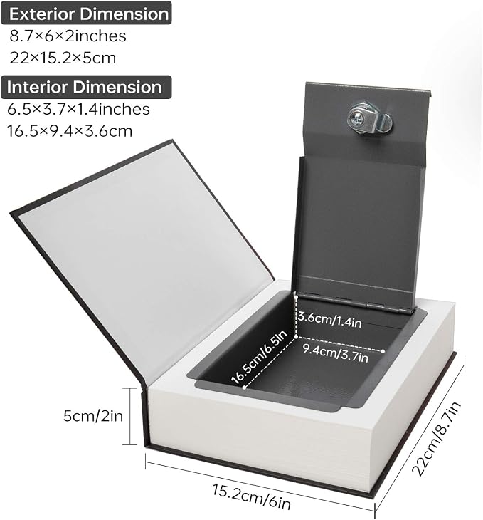 Real Paper Transfer Book Safe, Hollow with Secret Hidden Compartment, Key Lock, 8.7"×6"×2" (Les Miserables-Key) - Image 2