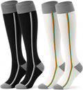 2 Pairs Compression Socks for Women & Men Knee High Nurse Pregnant Cute Medical Running Travel Athletic by Unknown