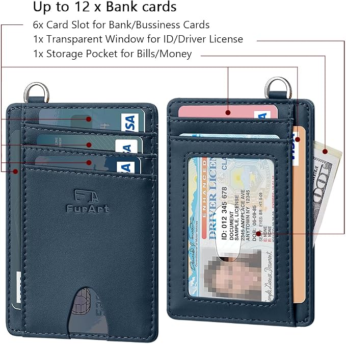 FurArt Slim Minimalist Wallet RFID Credit Card Holder for Men | slim minimalist compact rfid id window thin - Image 6