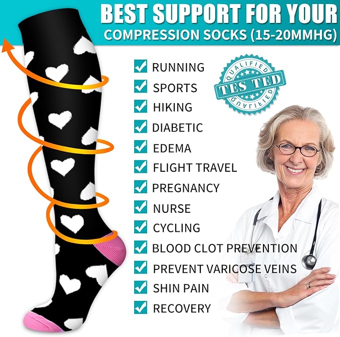 Copper Compression Socks for Women & Men (6 pairs) - Best Support for Nurses, Running, Hiking, Recovery - Image 5