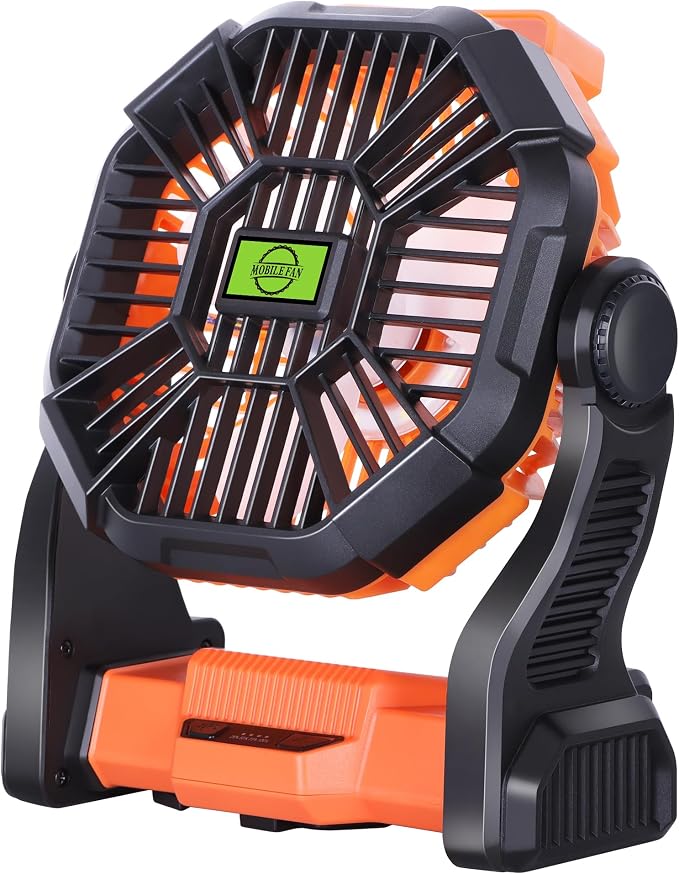 20000mAh Portable Fan Rechargeable Battery Powered Fan Camping Essentials | TDLOL Cordless Rechargeable Battery Operated Camping Fan with Light & Hook,USB Personal Fans Outdoor Beach Tent Travel Desk - Image 8