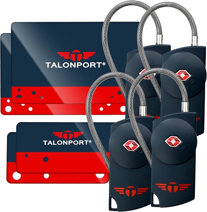 Keyless TSA Approved Suitcase Luggage Locks, Blue 4-Pack | No Combination to Remember, Durable Zinc Alloy Build, Free Lifetime Card-Key Replacements, Secures Bags, Lockers & Gym - Image 2