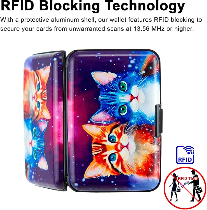 Credit Card Holder Small RFID Blocking Wallet Business Metal Slim Mini Aluminum Hard Case for Women Men - Image 3