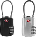 Luggage Locks TSA Approved 2 Pack, Small Padlock Combination, TSA Locks for Luggage, Travel Combo Padlock with Code for Suitcase, Backpack Zipper, Locker, Gun Case, Ammo Can (Black+Silver) by SpecializeinCombinationLock