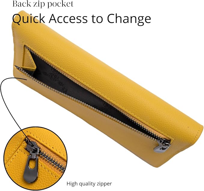 Bveyzi Ultra Slim Thin Leather RFID Blocking Credit Card Holder Bifold Clutch Wallets for Women - Image 4