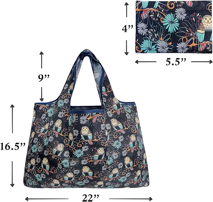 allydrew Large Foldable Tote Nylon Reusable Grocery Bags - Image 6