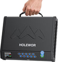 Handheld Portable Biometric Gun Safe for Handgun 3 Ways of Access | Fingerprint Pistol Safe Quick Access with LCD Temperature Humidity for Bedside, Travel, Car, Fit 2 Handguns by HOLEWOR