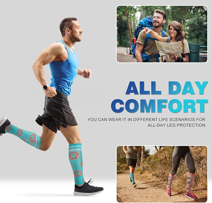 cerpite Compression Socks for Women & Men Circulation 8 Pairs Compression Socks 20-30 mmhg Best for Running,Nurse,Travel - Image 5