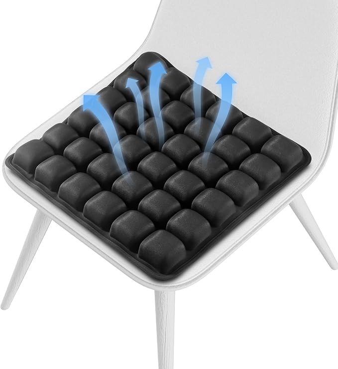 Travel Cushion, Inflatable Travel Cushion Airplane Seat Cushion for Long Flights, Portable Car Seat Cushions for Office Chair, Wheelchair, Camping, Home Living (Black) - Image 6