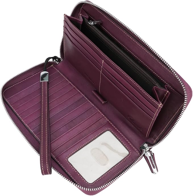 Small Compact Women Wallet RFID Blocking Genuine Leather Bifold Purse with ID Windows - Image 4