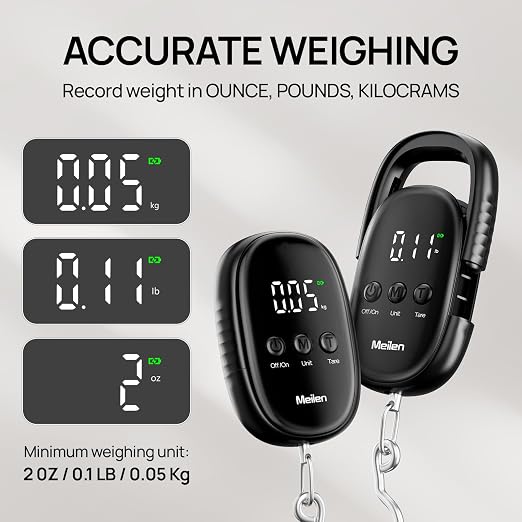 Meilen Luggage Scale，Digital Travel Suitcase Weigh Scale，110lb/50kg | With Portable Hanging, Unit Backlit LED Display, Easy-to-Read Display, Type-C Rechargeable Battery - Image 5