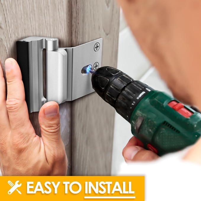 Door Reinforcement Lock Child Proof Door Locks for Front Door Kids Safety | Home Security Door Safety Locks from Inside, Easy top of door latch lock Drilling Required, keeps safe & stops forced entry - Image 3