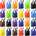 Eccliy 24 Pieces Reusable Grocery Bags Polyester Shopping Bags for Groceries Multi Colors Reusable Foldable Shopping Tote(Solid Style) by Eccliy