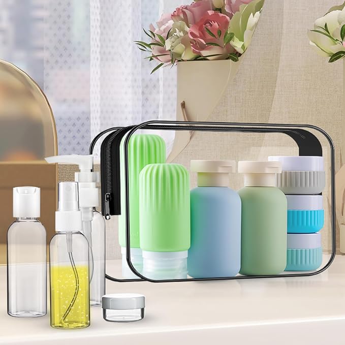Travel Bottles for Toiletries, 25 Pack TSA Approved Travel Size Containers for Toiletries, Leak Proof Refillable & Squeezable Toiletry Bottles Kit with Clear Bag for Shampoo Lotion Cream Conditioner - Image 9