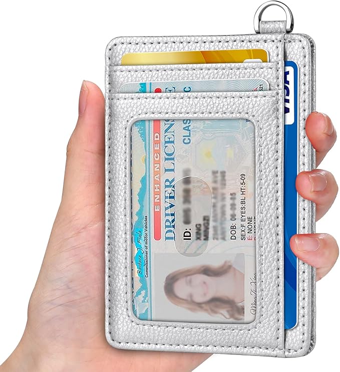 Slim Minimalist Front Pocket Wallet, RFID Blocking Credit Card Holder Wallet with Detachable D-Shackle for Men Women - Image 2