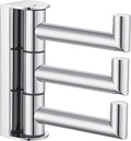 Angle Simple Swivel Towel Hook 3 Arms, Robe Coat Wall Hook, Polished Chrome | Rustproof SUS304 Stainless Steel Hand Towel Holder, Foldable Space Saver for Bathroom Kitchen Closet Entryway, Screws Mounted by AngleSimple