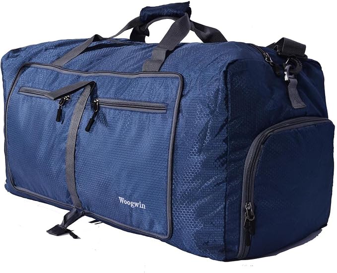 Woogwin Travel Duffel Bag Large Foldable Waterproof Overnight Bag for Beach Swim Bags Pool Sports Gym by woogwin