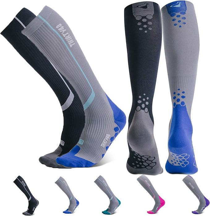 Thirty48 Elite Compression Socks Women & Men Graduated 20-30mmHg for Running, Athletic, Flight Sock - Performance & Recovery by Thirty48